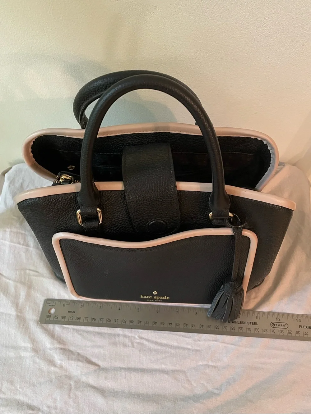 Kate Spade | Ward Place ‘Evangelie’  Black and Pink Satchel Handbag